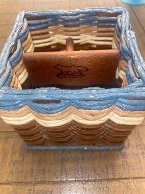 Fox creek, Handwoven Blue, Brown & Cream storage basket